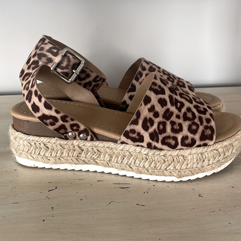 Soda open toe ankle strap espadrilles